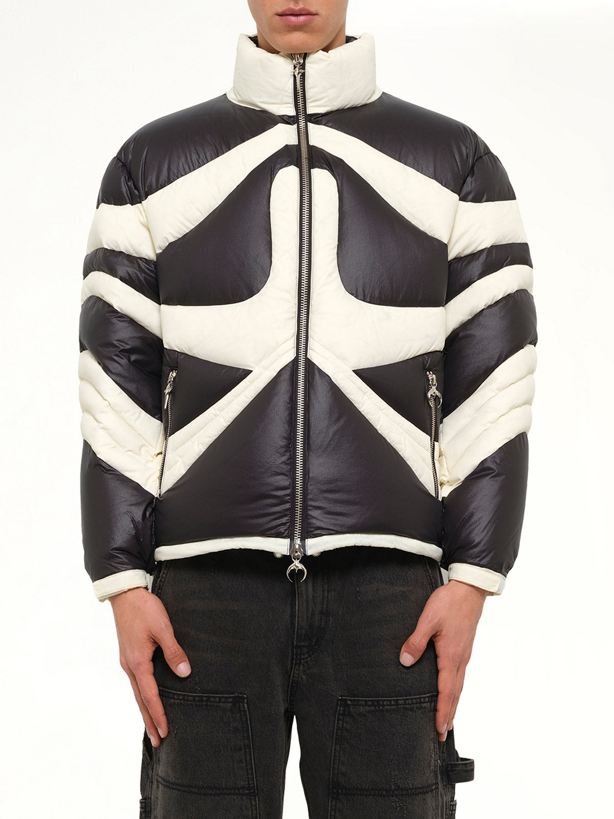 TC Dunk Puffer Jacket in Black/Ivory