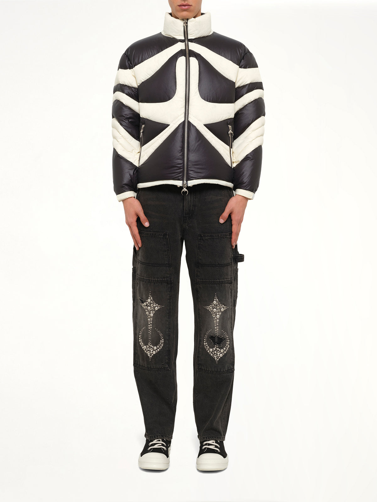 TC Dunk Puffer Jacket in Black/Ivory
