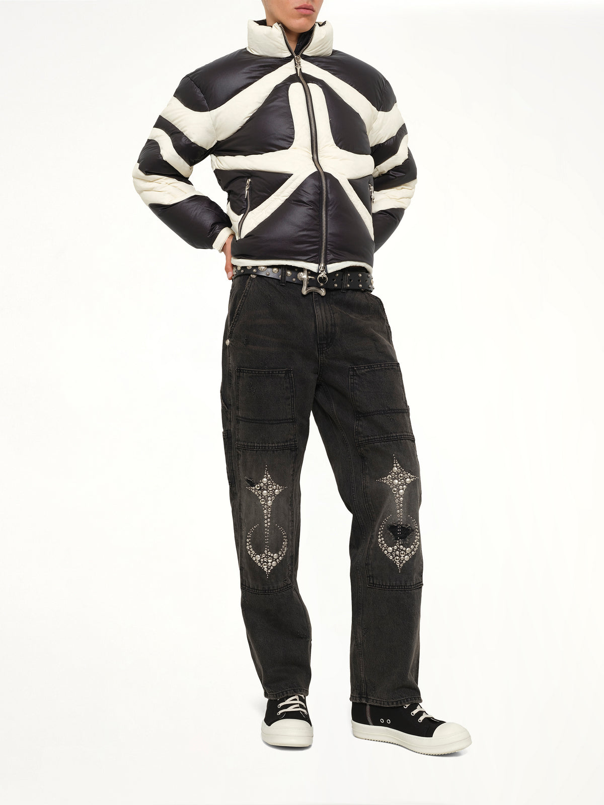 TC Dunk Puffer Jacket in Black/Ivory