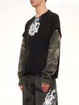 TC Hellfire Layered T-Shirt in Camo/Black