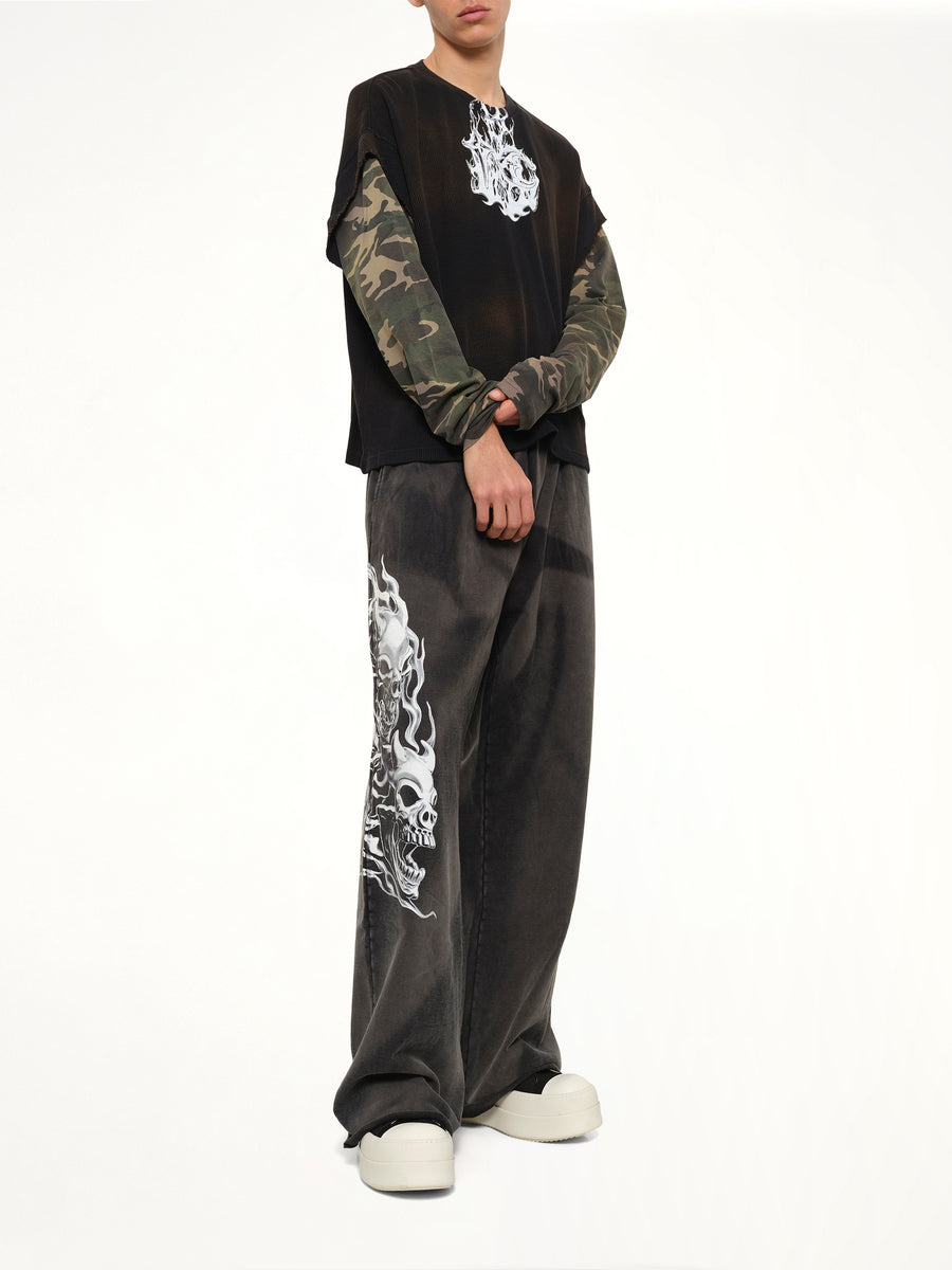 TC Hellfire Layered T-Shirt in Camo/Black