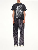 Three Riding Skull Dirt T-Shirt in Black