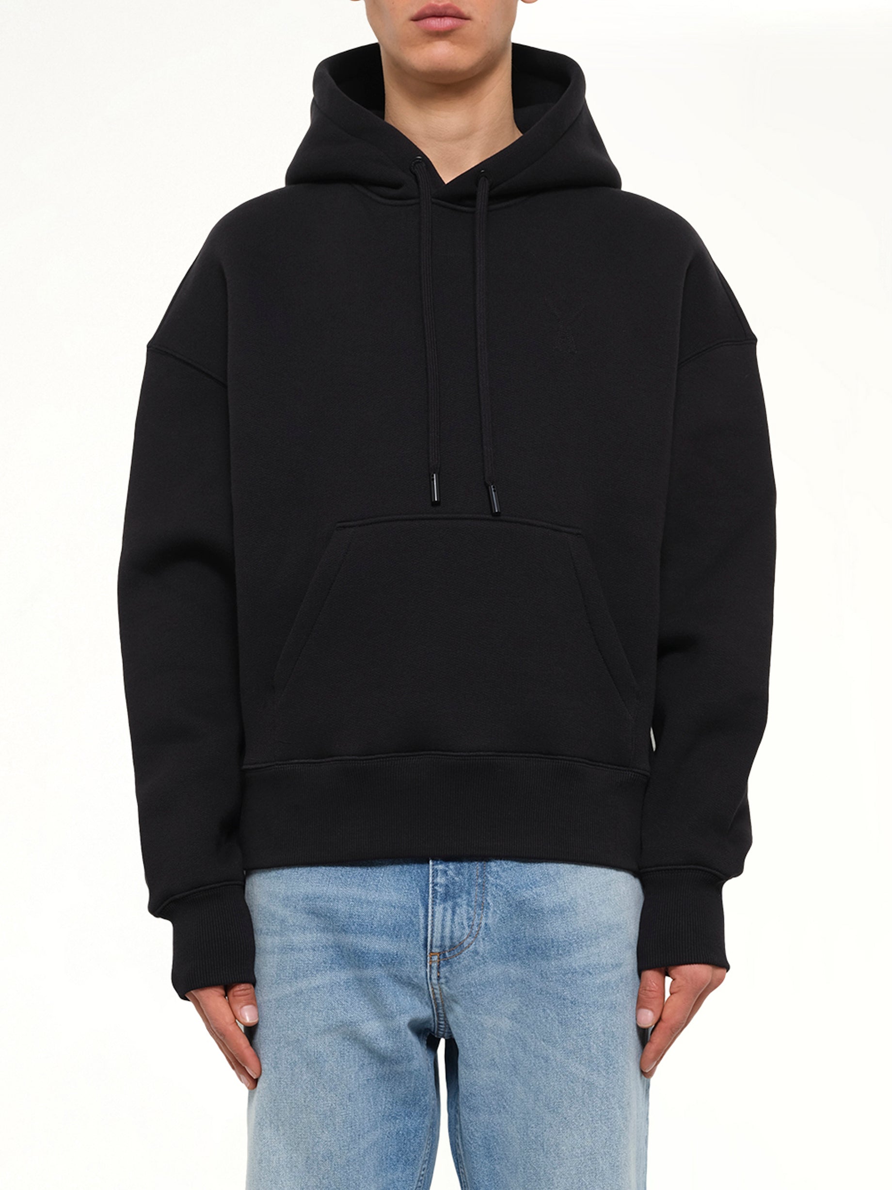 Embossed Ami De Coeur Hoodie in Black