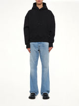 Embossed Ami De Coeur Hoodie in Black