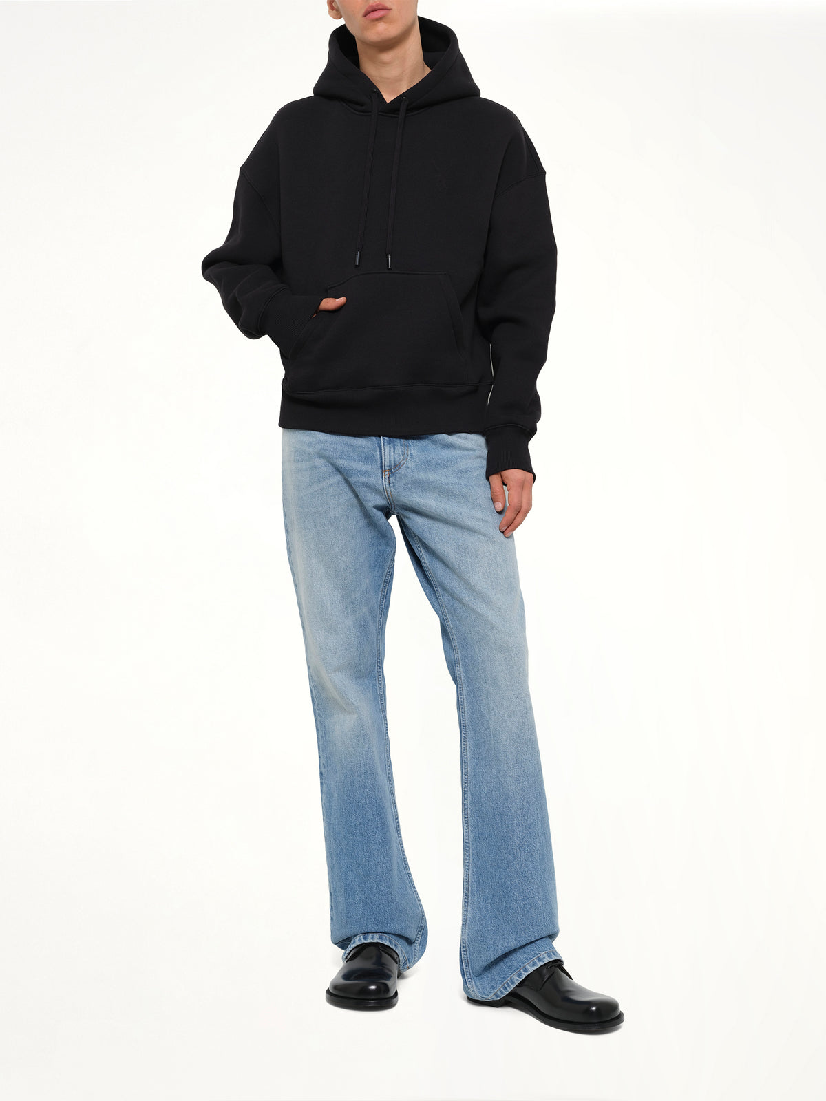 Embossed Ami De Coeur Hoodie in Black
