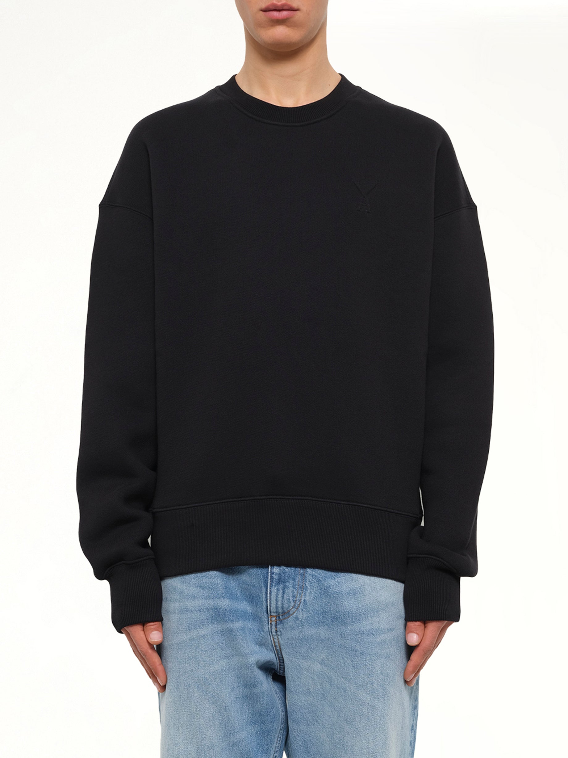 Embossed Ami De Coeur Sweatshirt in Black