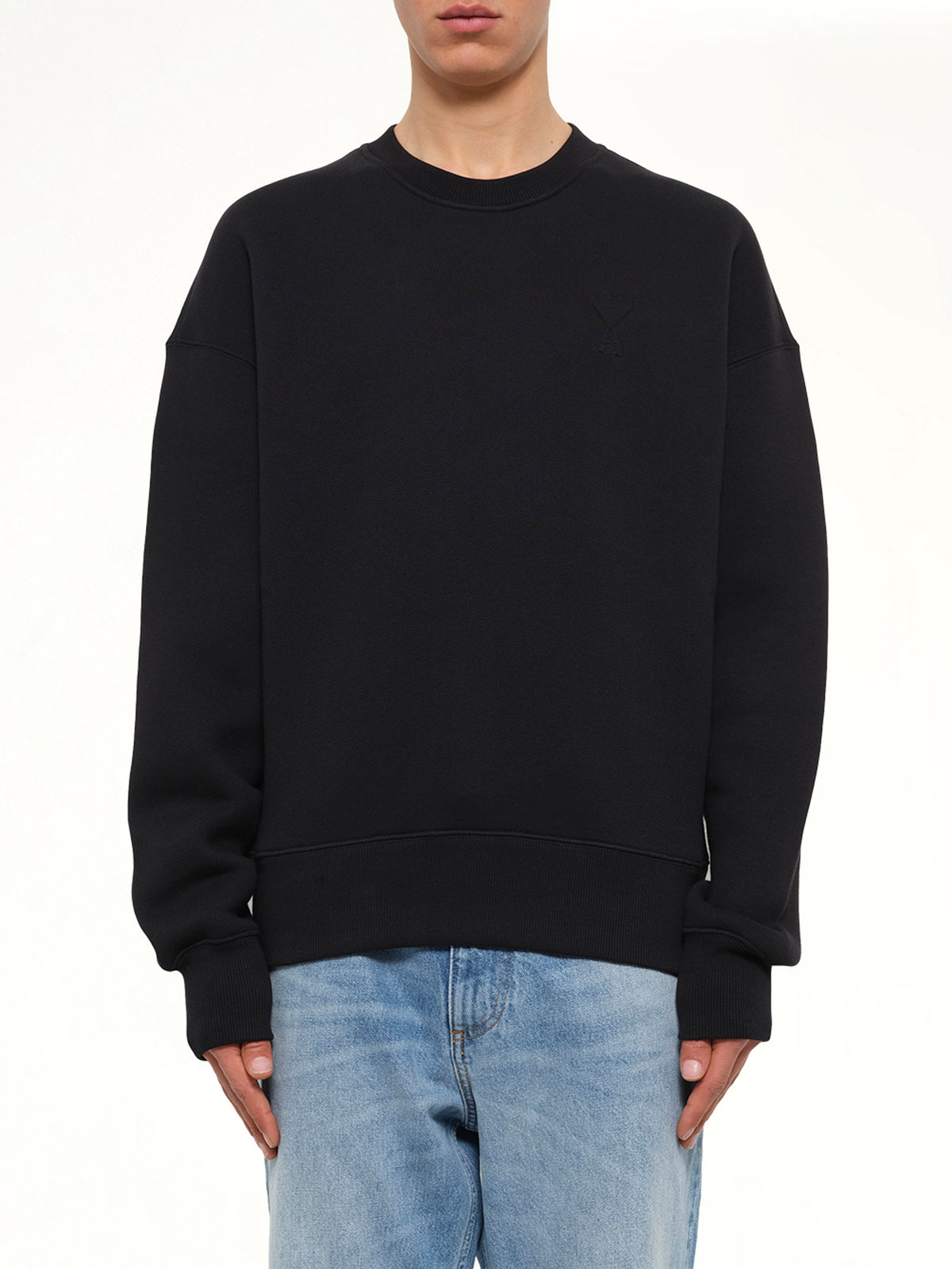 Embossed Ami De Coeur Sweatshirt in Black
