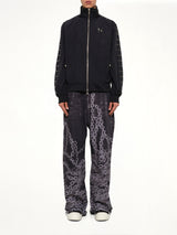 Triple Line Stud Track Jacket in Black