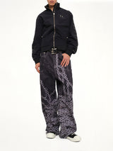 Triple Line Stud Track Jacket in Black