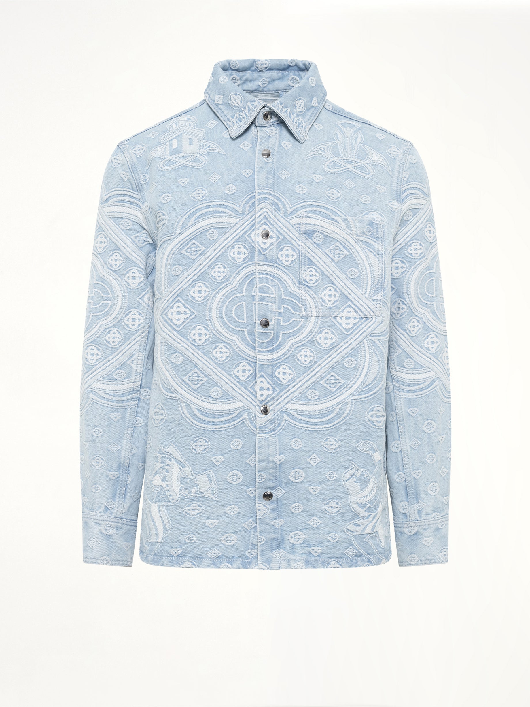 Carpet Jacquard Denim Shirt in Blue