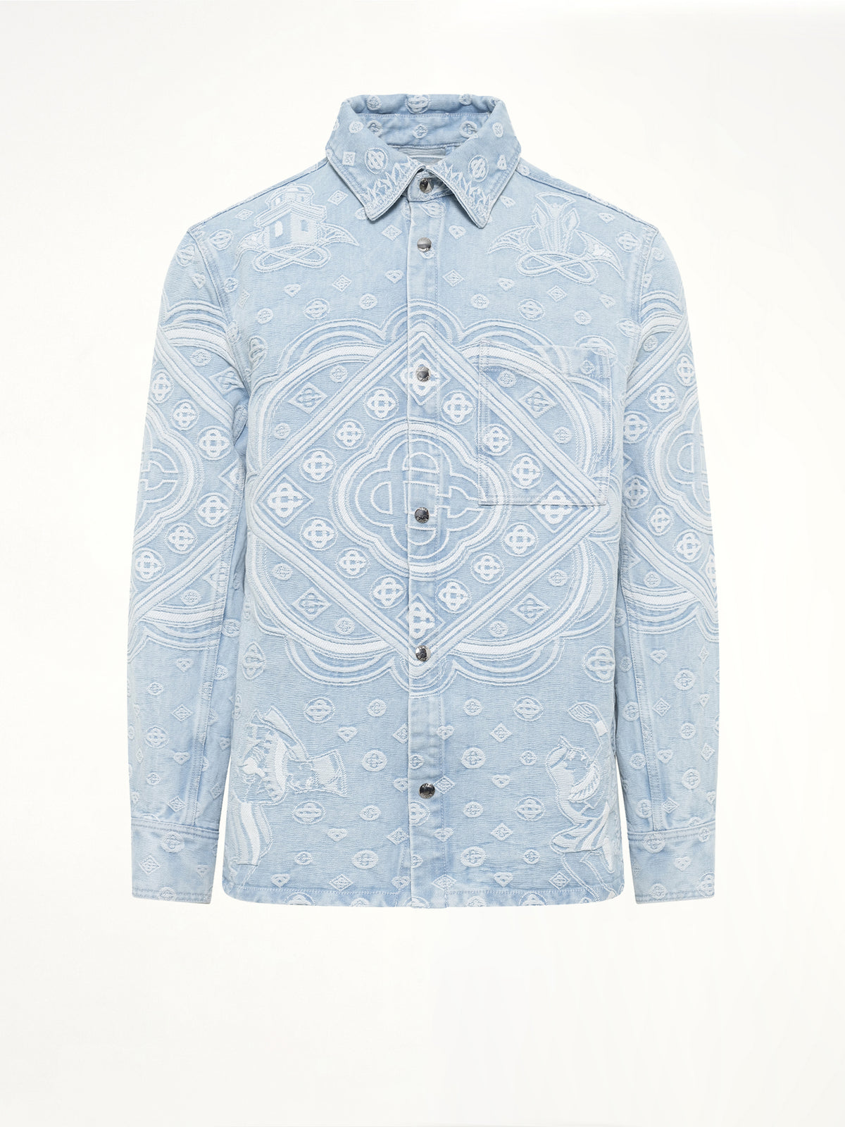 Carpet Jacquard Denim Shirt in Blue
