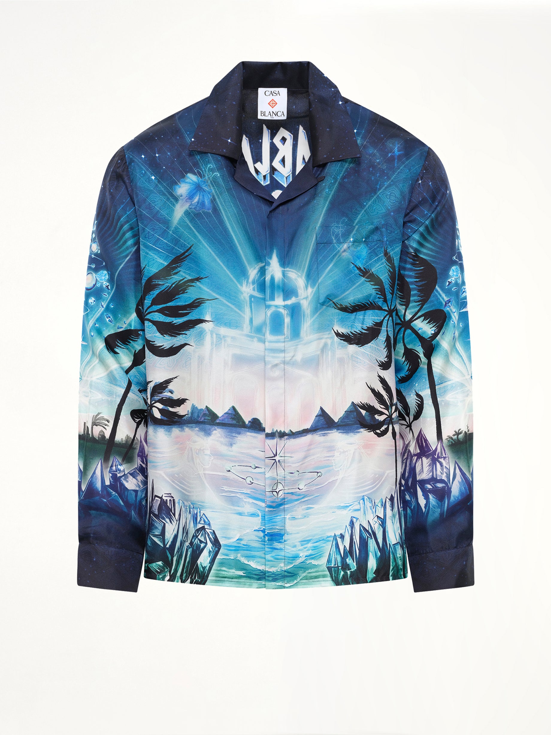 Crystal Alchemy Cuban Collar LS Shirt in Multicolour