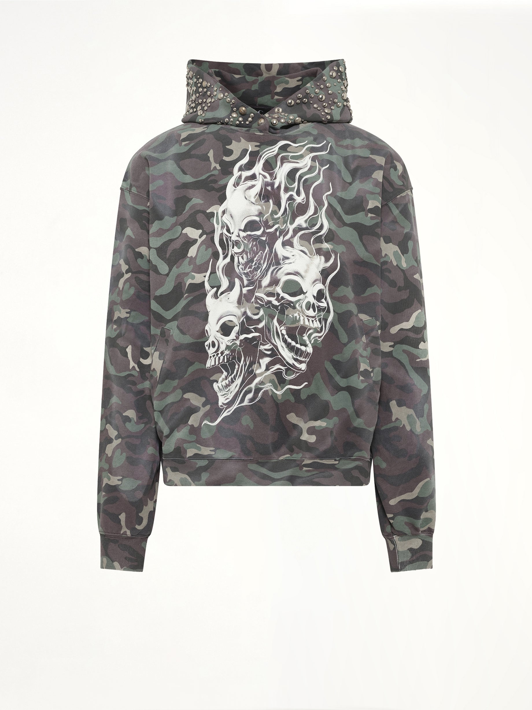 Hotheaded Riding Skull Hoodie in Camo