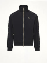 Triple Line Stud Track Jacket in Black