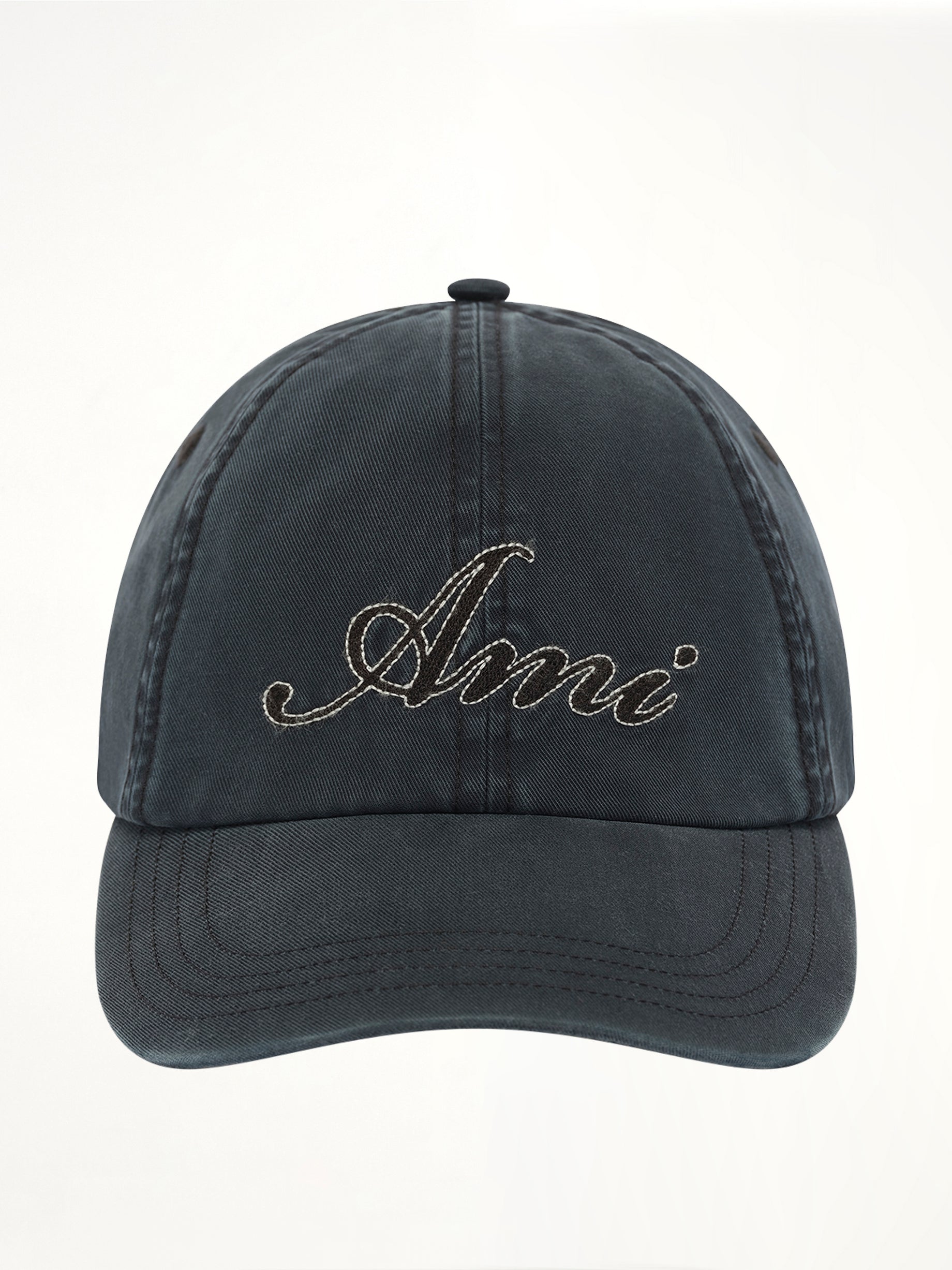 Ami Embroidery Cap in Washed Black