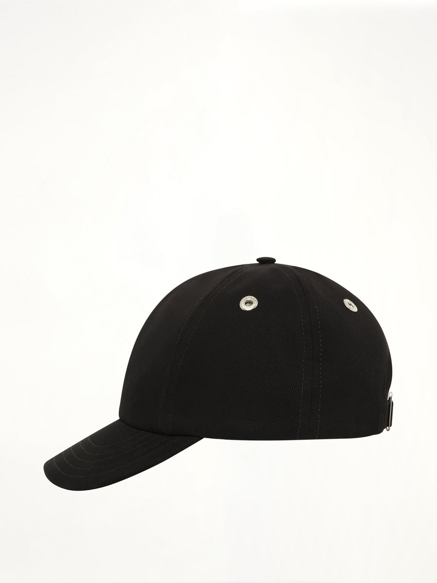 Contrast Ami De Coeur Embroidery Cap in Black