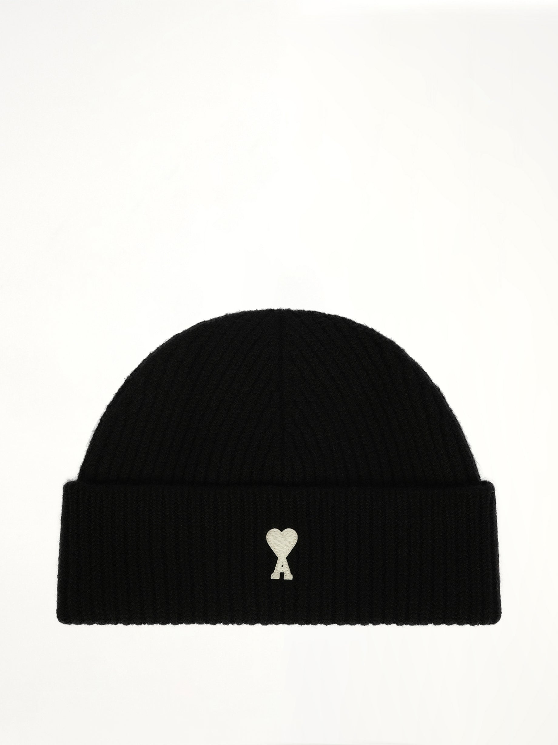 Contrasted Ami De Coeur Beanie in Black