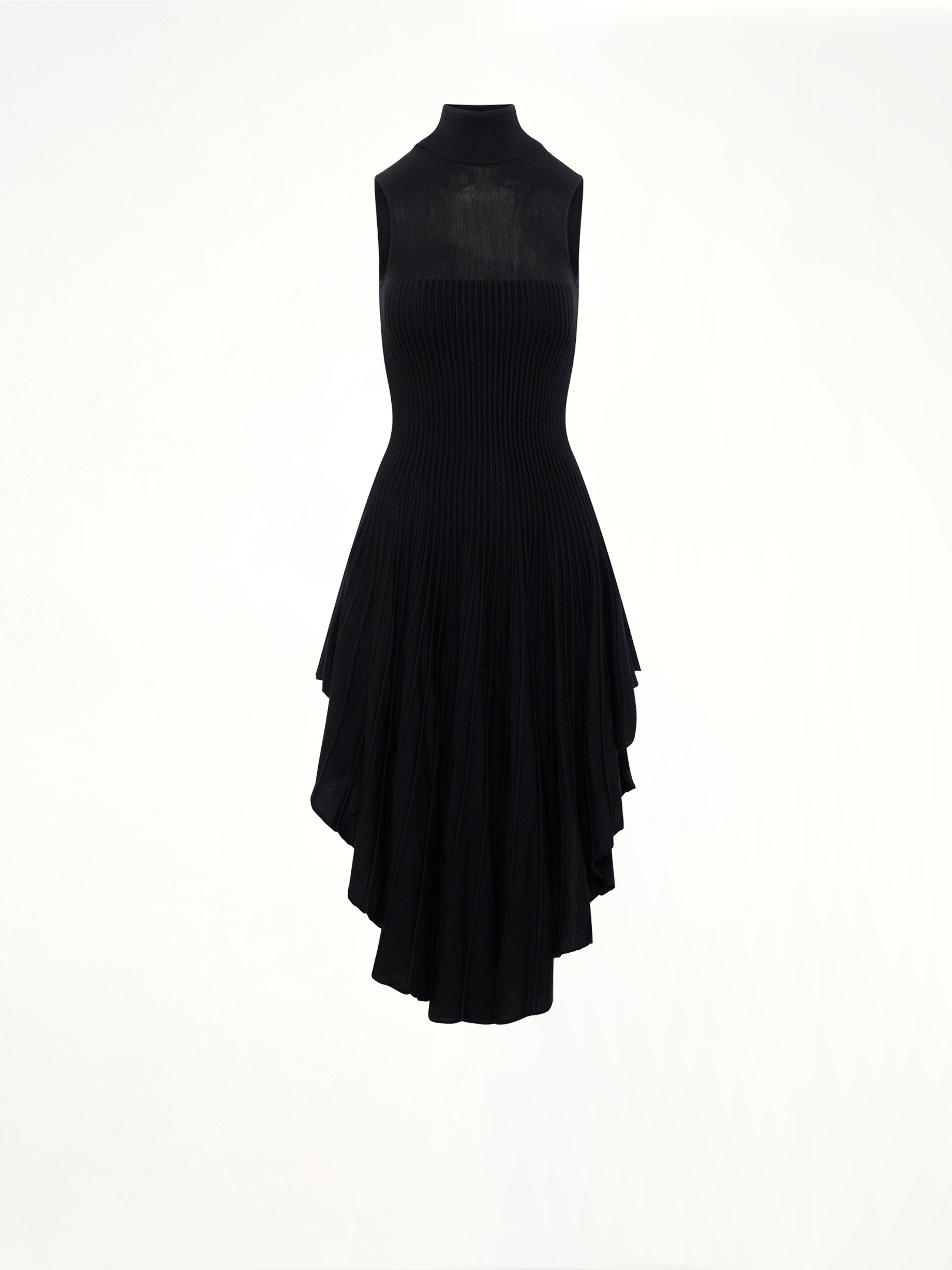 3D Sculpting Knit Triangle Dress in Black