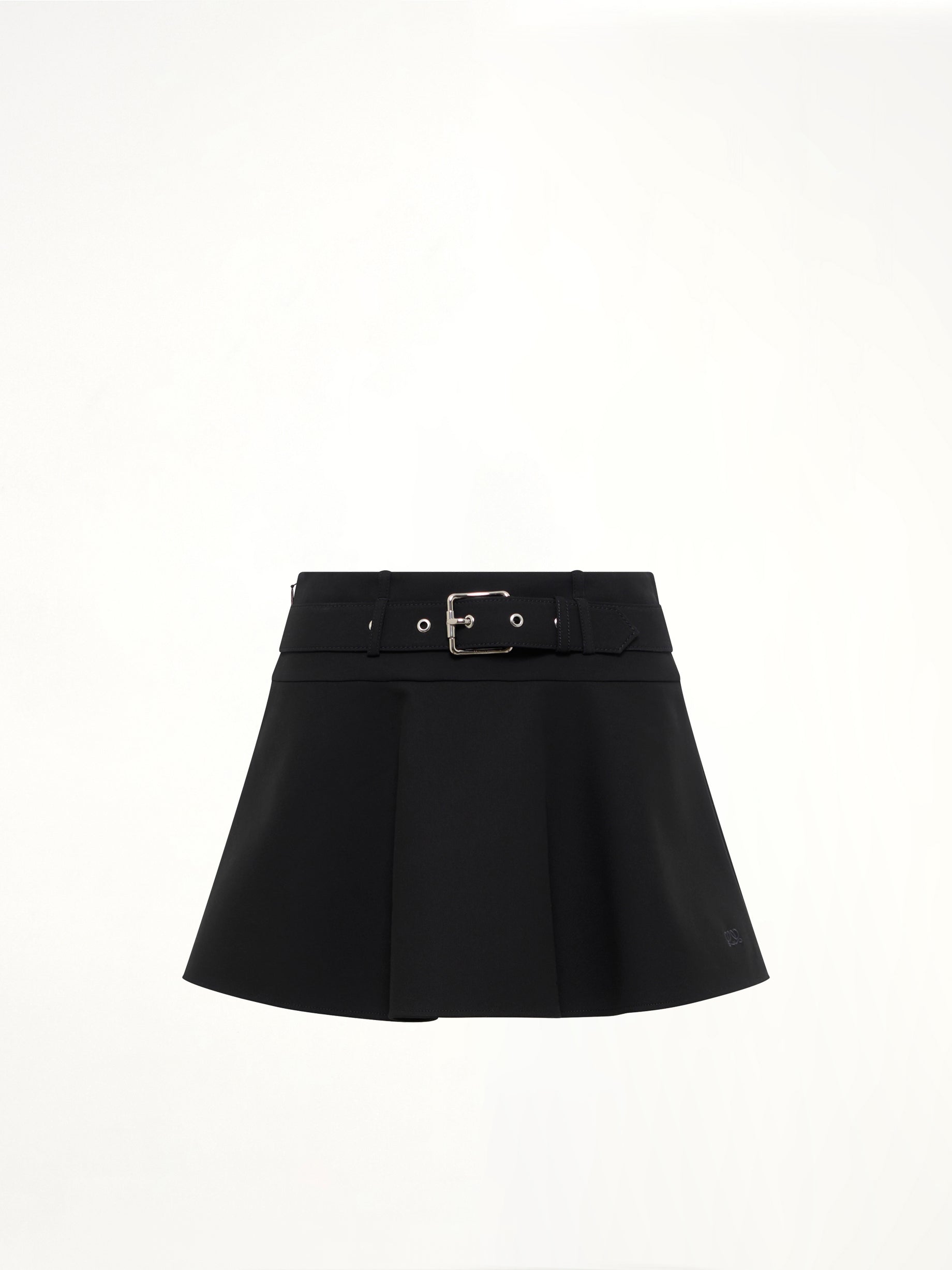 Belted Mini Skirt in Black