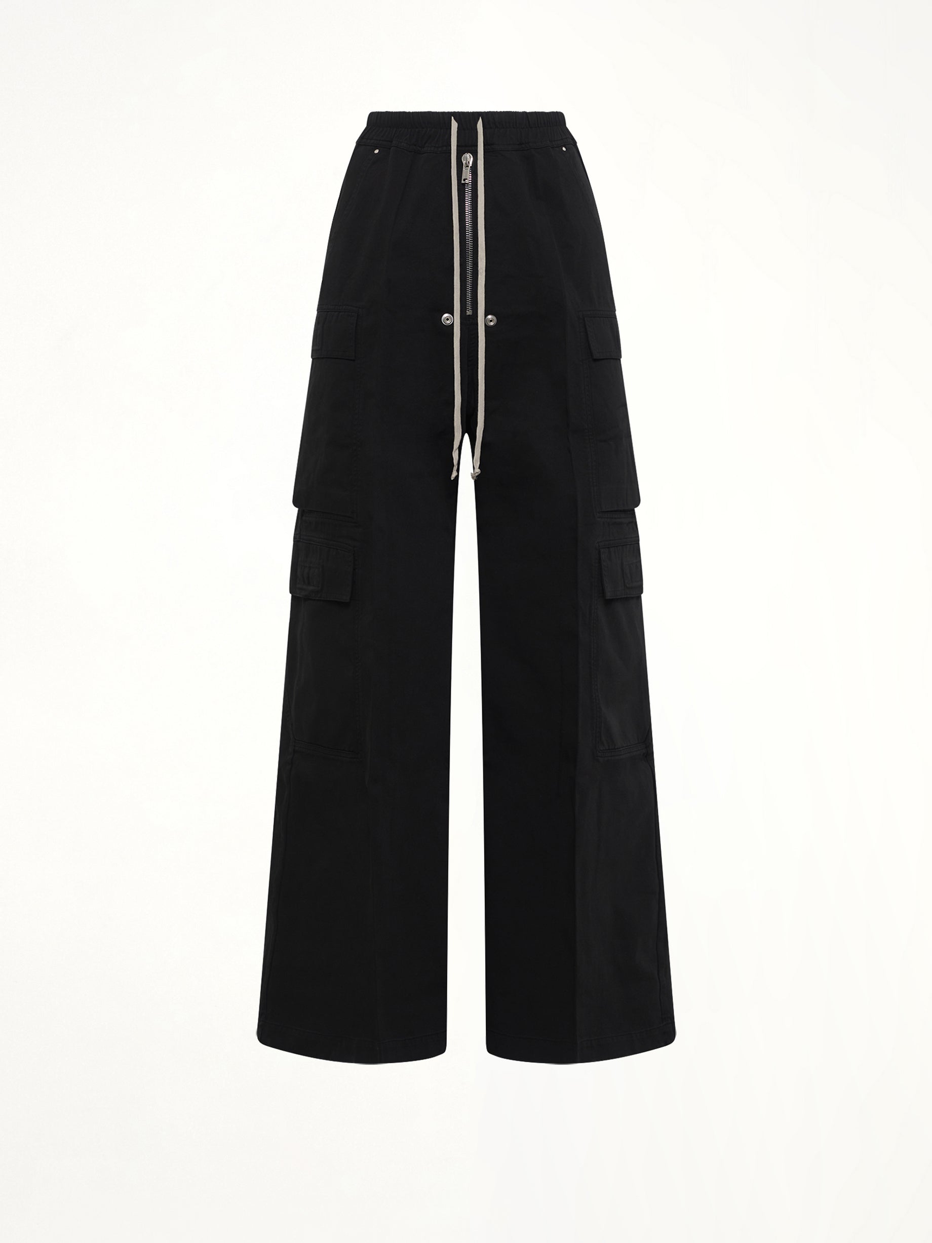 Cotton Twill Double Cargo Jumbo Belas in Black