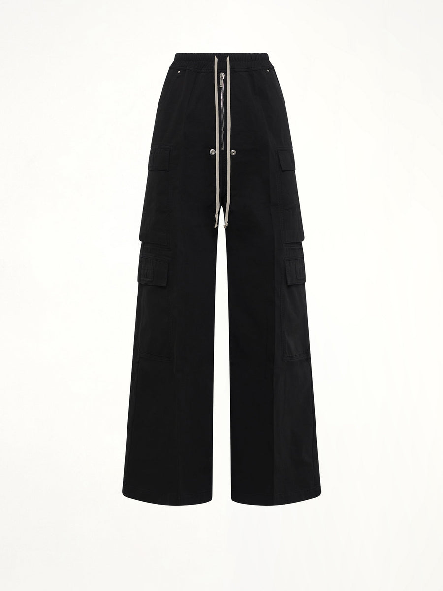 Cotton Twill Double Cargo Jumbo Belas in Black