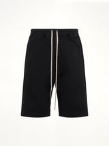 Cotton Twill Pusher Shorts in Black