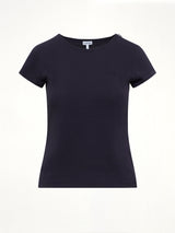 Debossed Small Fit T-Shirt in Navy Blue