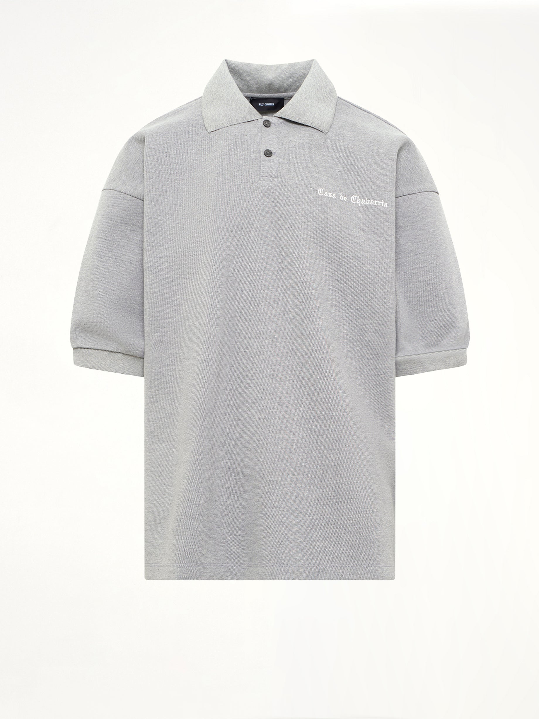 Football Polo in Heather Grey