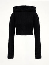 LS Cropped Hooded Top in Black