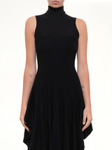 3D Sculpting Knit Triangle Dress in Black
