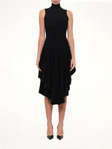 3D Sculpting Knit Triangle Dress in Black