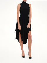 3D Sculpting Knit Triangle Dress in Black
