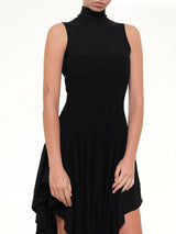 3D Sculpting Knit Triangle Dress in Black