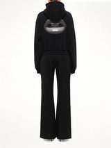 Lips Cropped Hoodie in Black