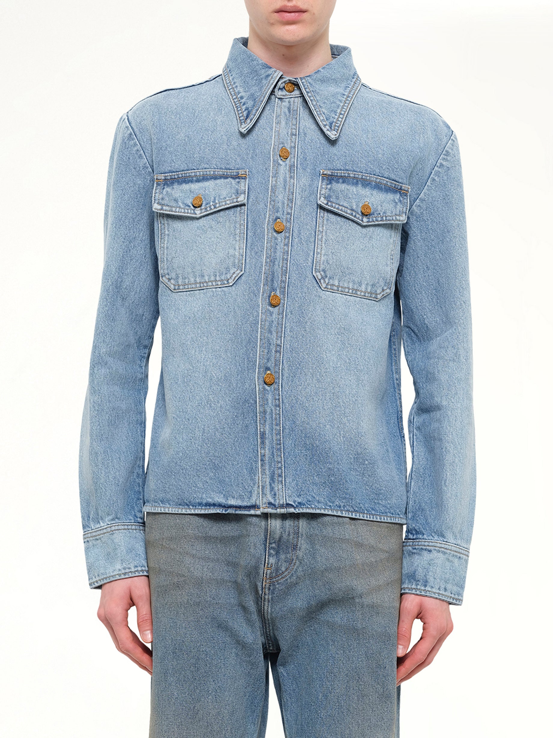 Chente Denim Shirt in Classic Blue