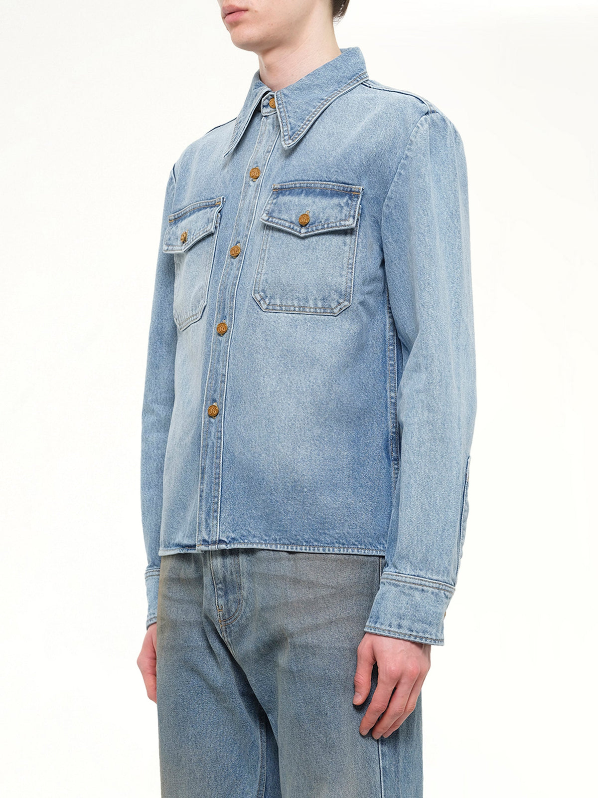 Chente Denim Shirt in Classic Blue