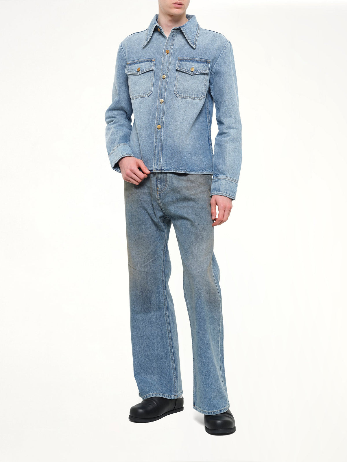 Chente Denim Shirt in Classic Blue