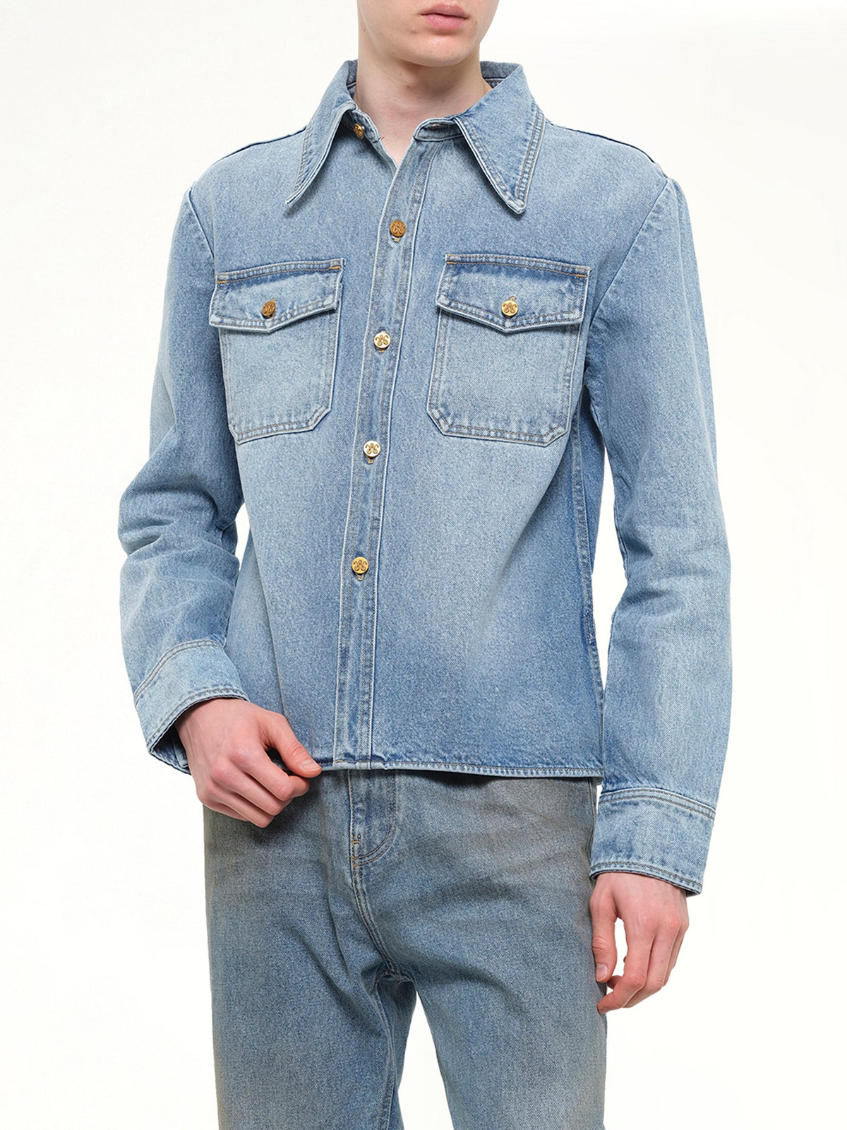Chente Denim Shirt in Classic Blue