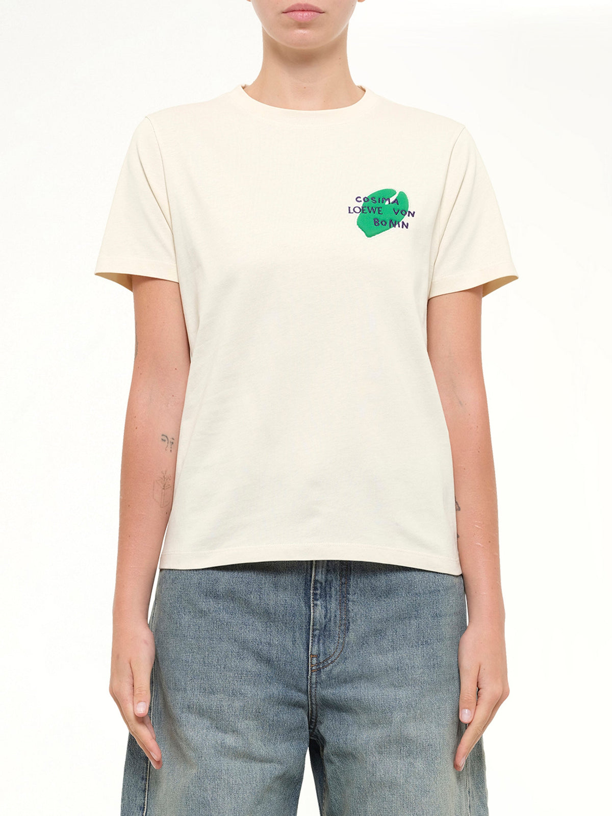 Cosma Regular Fit T-Shirt in Ecru