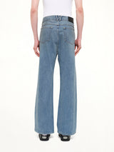 Flared Denim Jean in Blue Denim