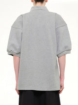 Football Polo in Heather Grey