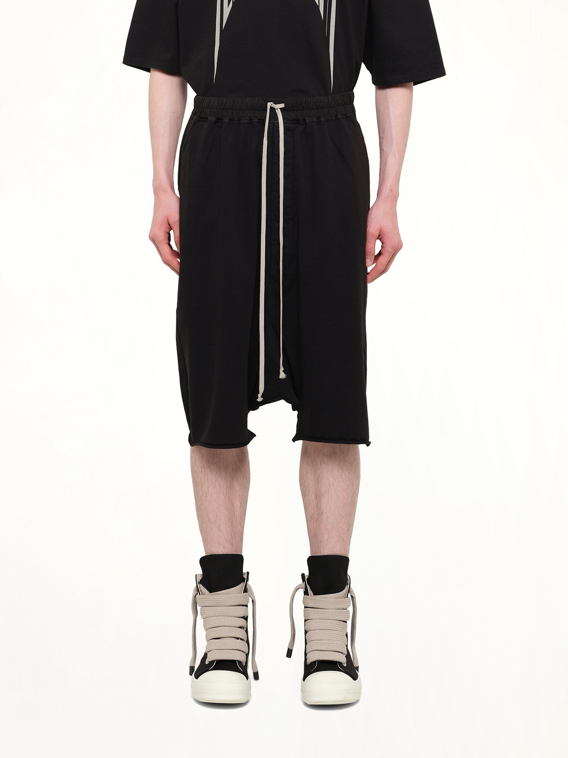 Heavy Jersey Drawstring Pods in Black