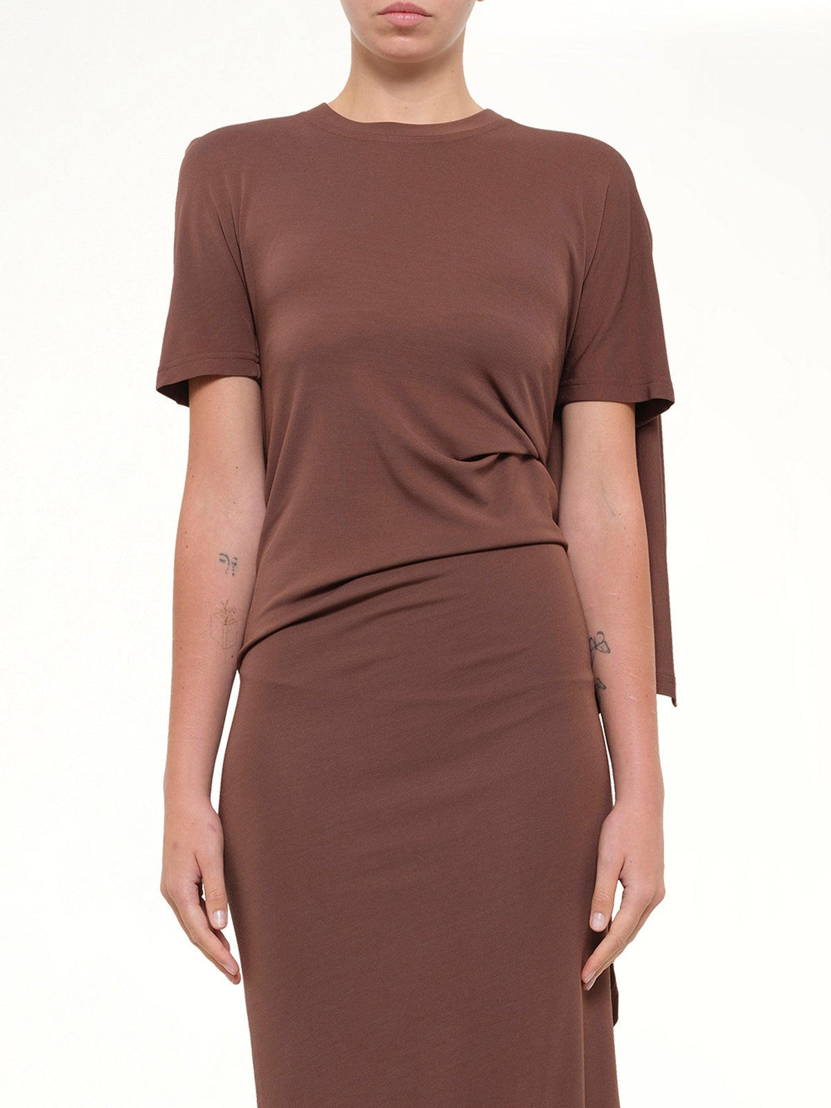 Jersey Dress in Dark Brown