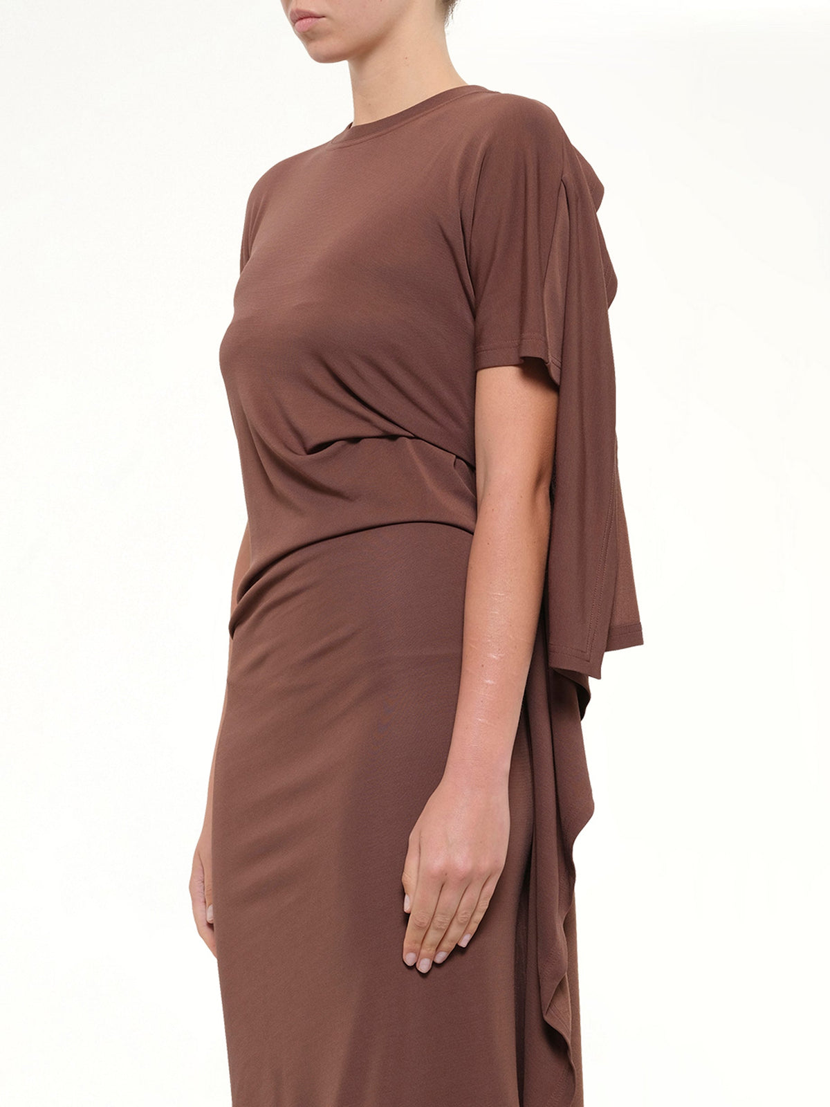 Jersey Dress in Dark Brown
