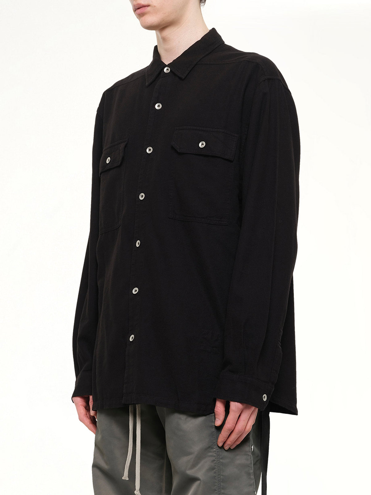 Light Flannel Jumbo Outershirt in Black
