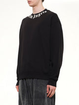 Neck Logo Regular Sweatshirt in Black/Off White