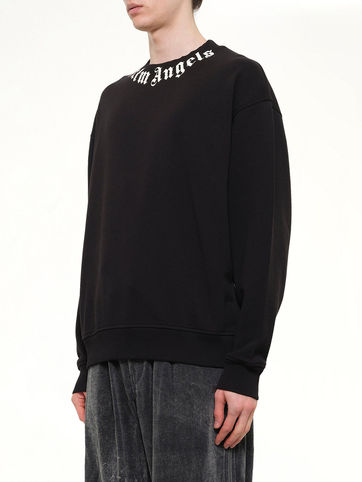 Neck Logo Regular Sweatshirt in Black/Off White