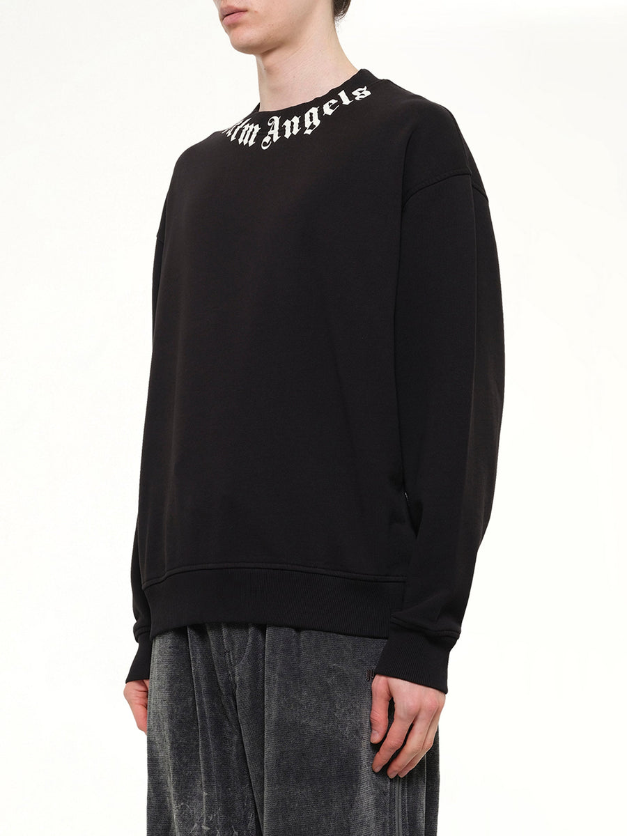 Neck Logo Regular Sweatshirt in Black/Off White