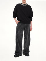 Neck Logo Regular Sweatshirt in Black/Off White