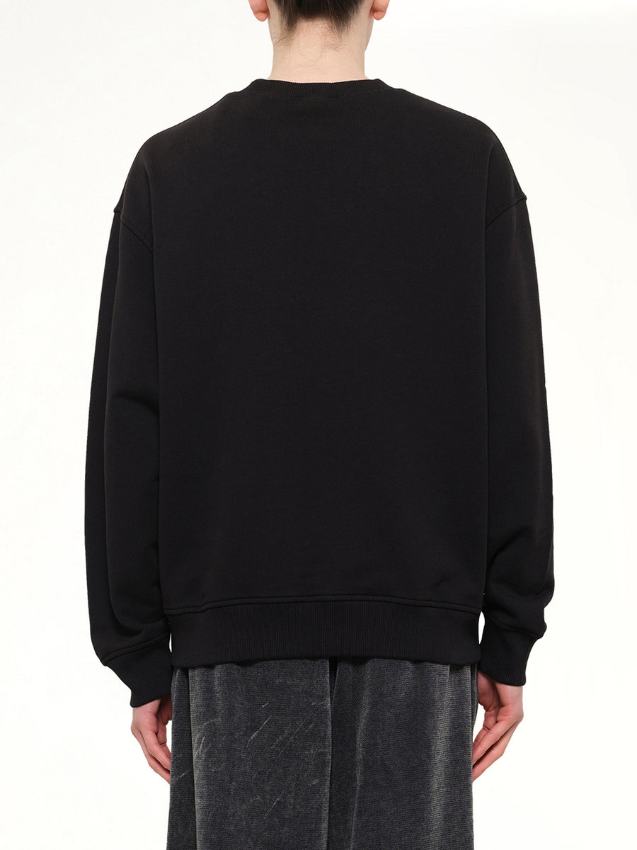 Neck Logo Regular Sweatshirt in Black/Off White